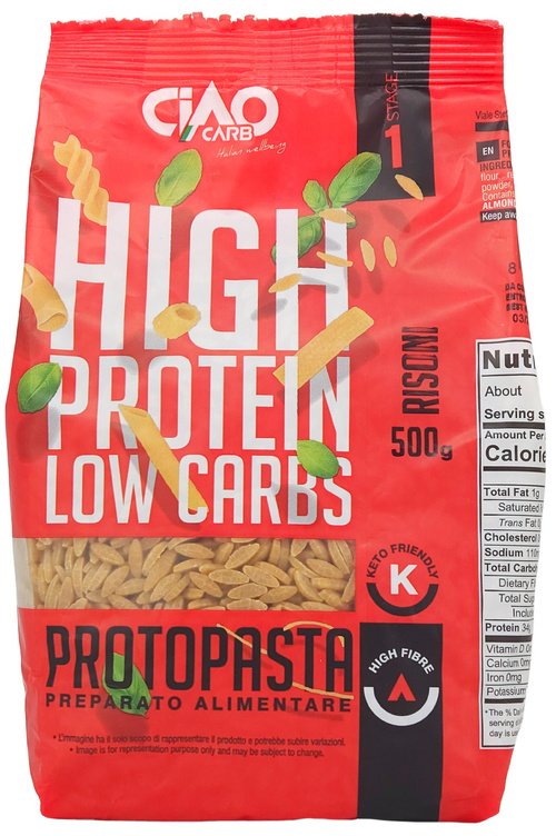 Makaron proteinowy 60% Ryż 500 g Ciao Carb ProtoPasta