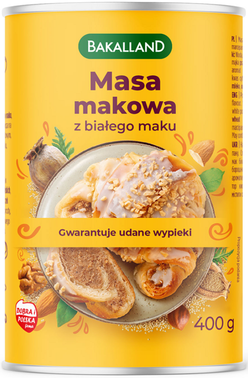 Masa makowa z bakaliami 850 g + z białego maku 400 g - Zestaw Bakalland