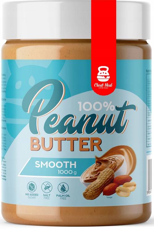 Masło Orzechowe Kremowe Bez Cukru i Soli 1 kg Cheat Meal Peanut Butter Smooth