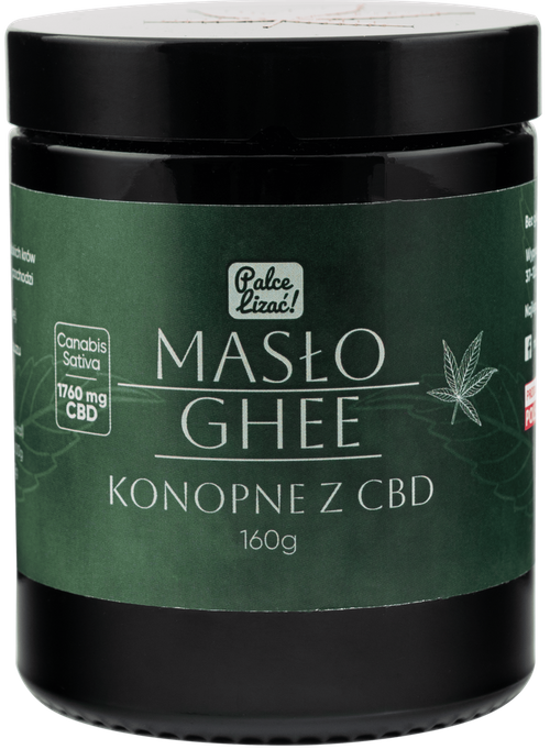 Masło sklarowane ghee konopne z CBD 160 g Palce Lizać - klarowane tłuszcz Keto (WAŻN. 27.11.2024)