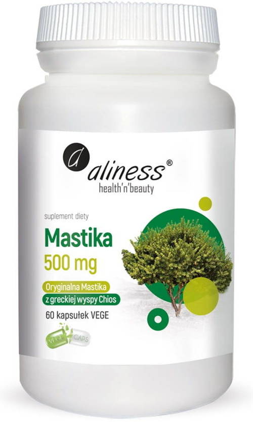 Mastika 500 mg sproszkowana żywica Pistacia lentiscus 60 kaps. Vege Aliness - suplement diety