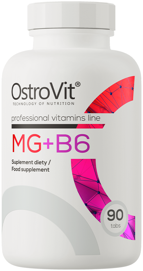 Mg + witamina B6 90 tabletki OstroVit - suplement diety Cytrynian Magnezu MAGNEZ