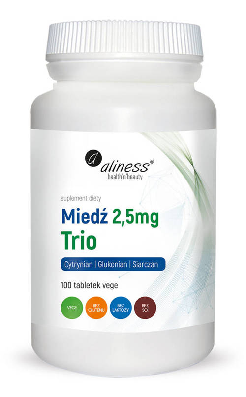 Miedź Trio 2,5 mg 100 tabl. Vege Aliness - suplement diety