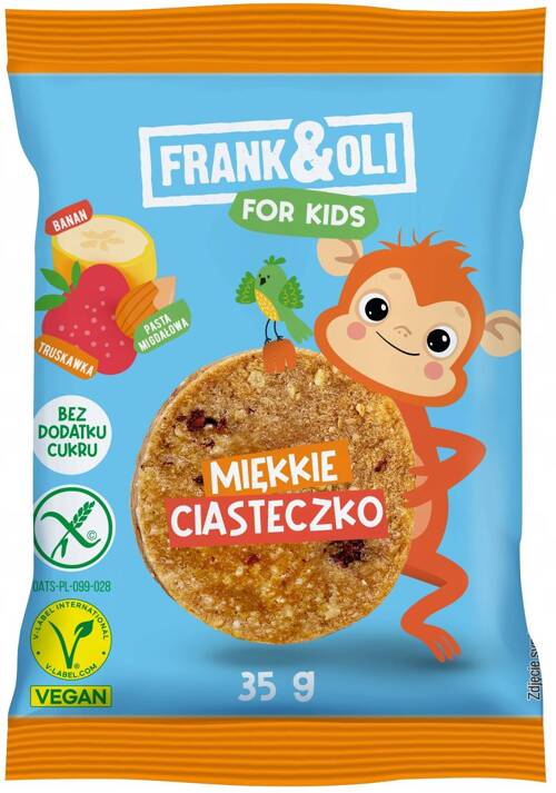 Miękkie ciasteczko Banan i Truskawka 35 g Frank&Oli For Kids