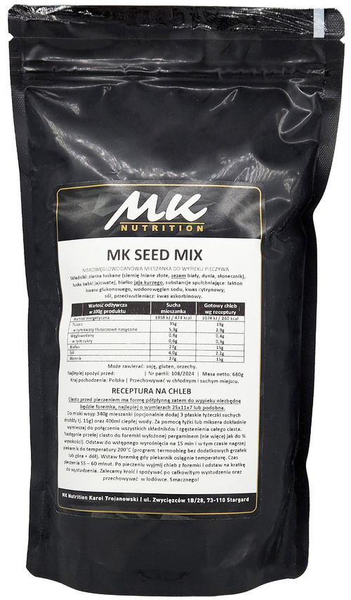 Mieszanka chlebowa KETO wieloziarnista 680 g MK Seed Mix