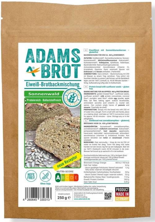 Mieszanka chlebowa z nasionami słonecznika - Keto chleb 250 g - Adam's Brot Sonnenwald