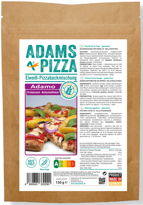 Mieszanka do pizzy niskowęglowodanowa - pizza KETO 150 g - Adam's Pizza Adamo