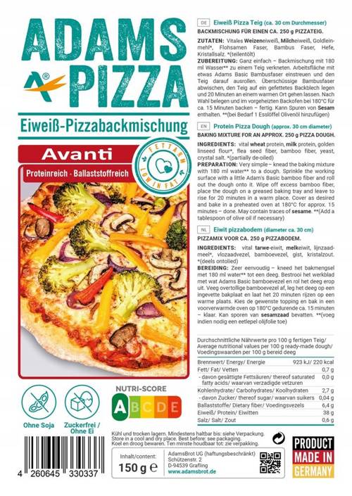 Mieszanka do pizzy niskowęglowodanowa - pizza KETO 150 g - Adam's Pizza Adamo