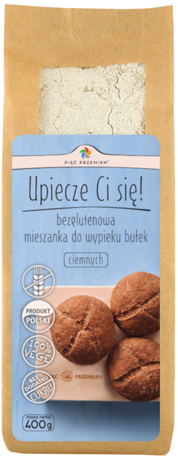 Mieszanka do wypieku bułek ciemnych Bezglutenowa 400 g Pięć Przemian (WAŻN. 28.10.2024)