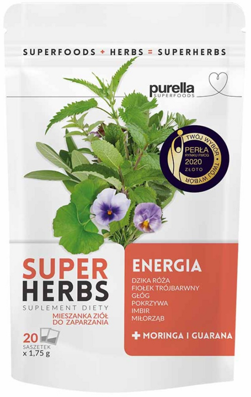 Mieszanka ziołowa Energia 20x 1,75 g Purella Superherbs - suplement diety