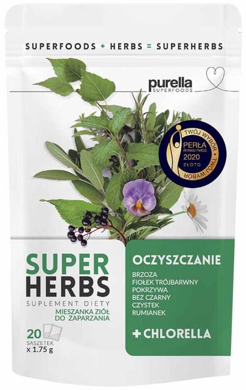 Mieszanka ziołowa Oczyszczanie 20x 1,75 g Purella Superherbs - suplement diety