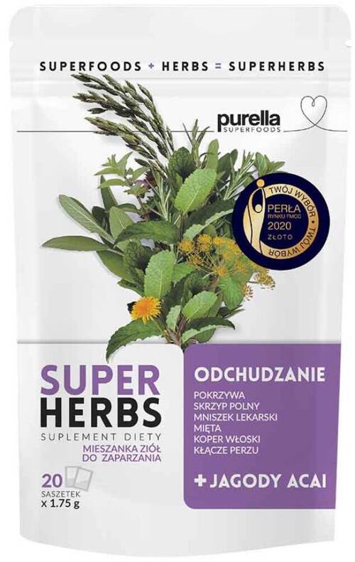 Mieszanka ziołowa Odchudzanie 20x 1,75 g Purella Superherbs - suplement diety