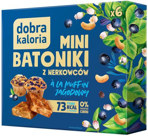 Mini batoniki z nerkowców ala Muffin Jagodowy 102 g Dobra Kaloria