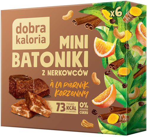 Mini batoniki z nerkowców a'la piernik korzenny 102 g (6 sztuk) Dobra Kaloria