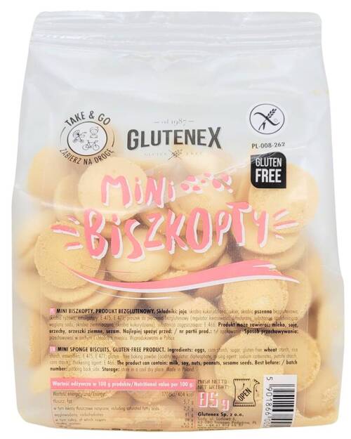 Mini biszkopty Bezglutenowe 85 g Glutenex