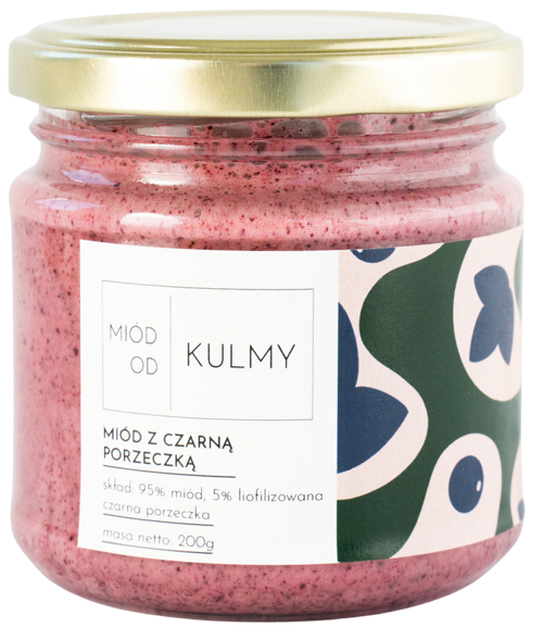 Miód z czarną porzeczką - naturalny świeży 200 g - Miód od Kulmy