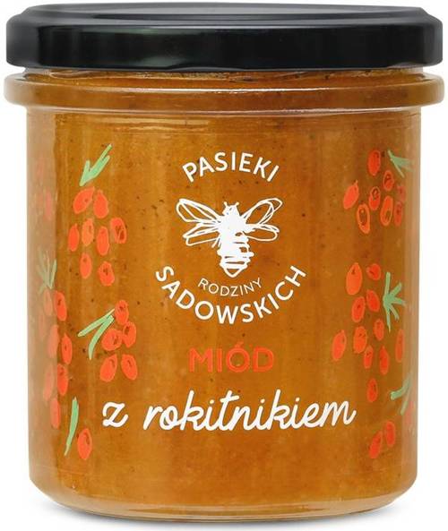 Miód z rokitnikiem - wielokwiatowy nektarowy 430 g - Pasieki Rodziny Sadowskich