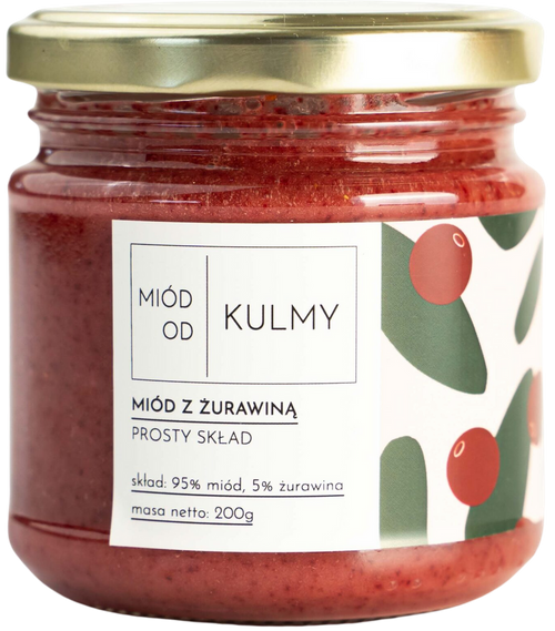 Miód z żurawiną - naturalny świeży 200 g - Miód od Kulmy