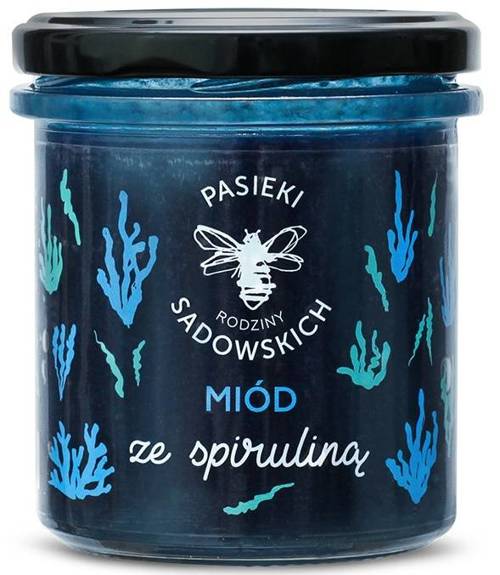 Miód ze spiruliną - wielokwiatowy nektarowy 430 g - Pasieki Rodziny Sadowskich