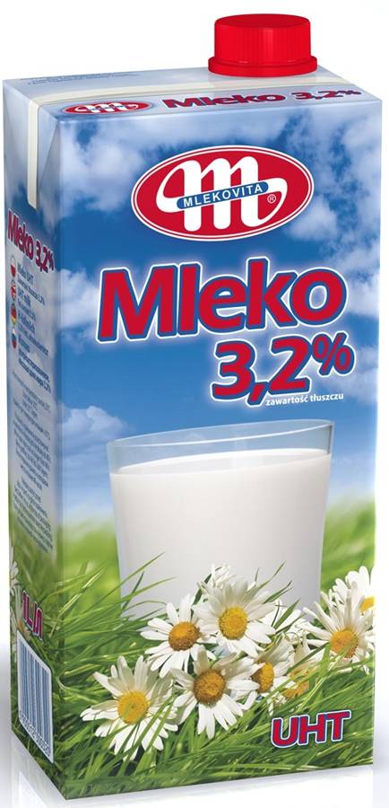 Mleko pełne 3,2% UHT zakrętka 1 L - Mlekovita 