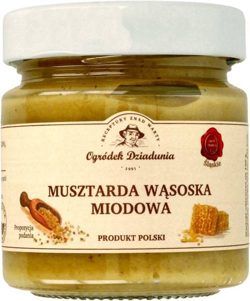 Musztarda Wąsoska miodowa 210 g - naturalna Wielkanoc - Ogródek Dziadunia 