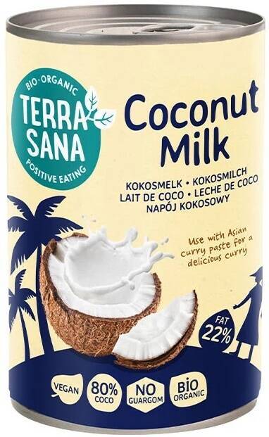 Napój kokosowy bez gumy guar 22% tłuszczu BIO 400 ml - Terrasana