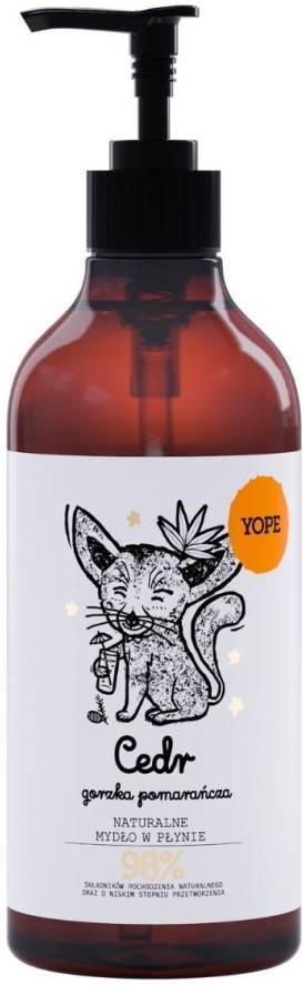 Naturalne Mydło w płynie Cedr i Gorzka Pomarańcza 500 ml - Yope