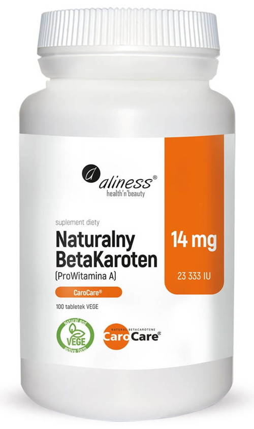 Naturalny BetaKaroten 14 mg 100 tabl. Aliness - suplement diety