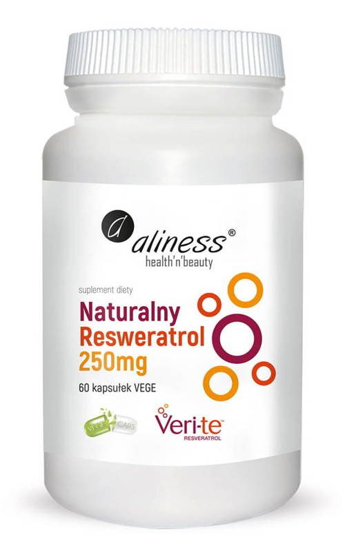 Naturalny Resweratrol 250 mg 60 kaps. Vege Aliness - suplement diety