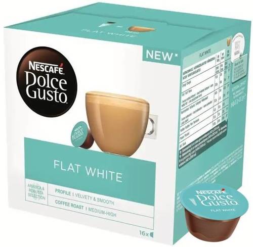 Nescafe Dolce Gusto Flat White - mleko i kawa w kapsułkach 16 sztuk - kapsułki