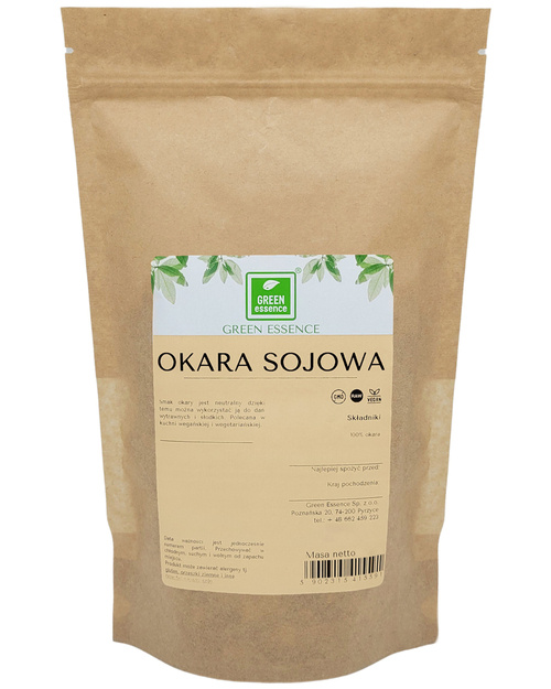 Okara sojowa 500 g - wytłoczyny sojowe białko roślinne dla wegan