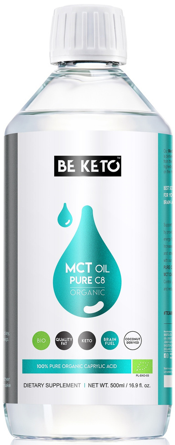 Olej MCT Oil Pure 100% C8 BIO 500 ml BeKeto - suplement diety