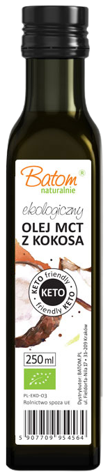 Olej MCT z kokosa Ekologiczny BIO 250 ml - Batom