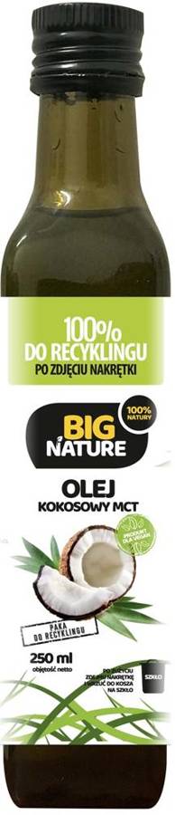 Olej kokosowy MCT 250 ml - zdrowe kwasy tłuszczowe Keto - Big Nature