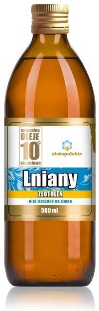 Olej lniany Złotolen tłoczony na zimno 500 ml - Złoto Polskie 