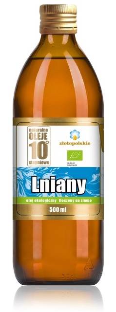 Olej lniany tłoczony na zimno Ekologiczny 500 ml - Złoto Polskie