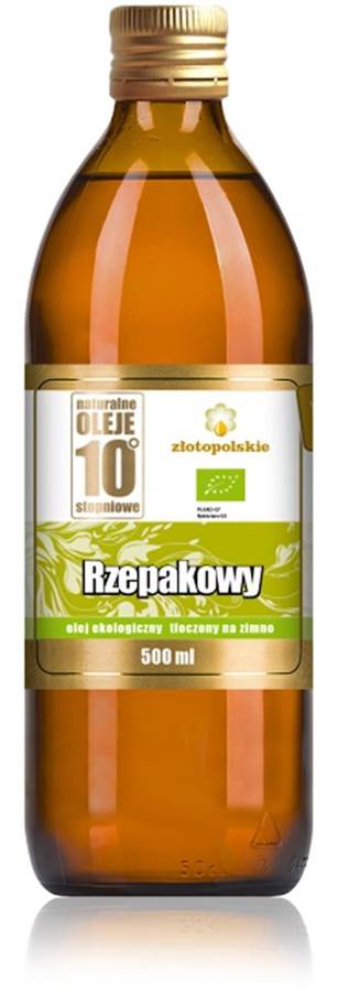 Olej rzepakowy tłoczony na zimno Ekologiczny 500 ml - Złoto Polskie