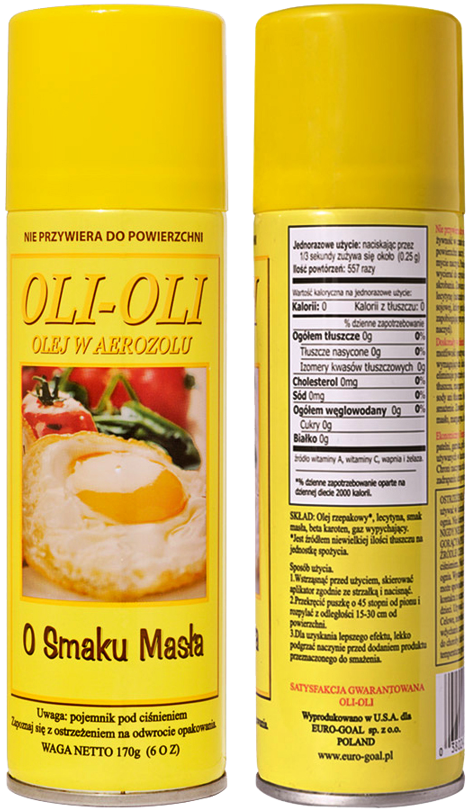 Olej rzepakowy w aerozolu - spray smak Maślany 170 g - Oli-Oli
