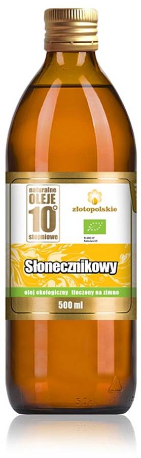 Olej słonecznikowy tłoczony na zimno Ekologiczny 500 ml - Złoto Polskie