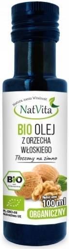 Olej z orzecha włoskiego BIO tłoczony na zimno 100 ml - NatVita