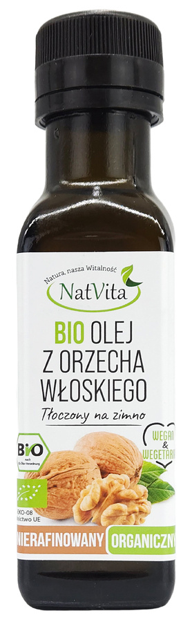 Olej z orzecha włoskiego BIO tłoczony na zimno 100 ml - NatVita