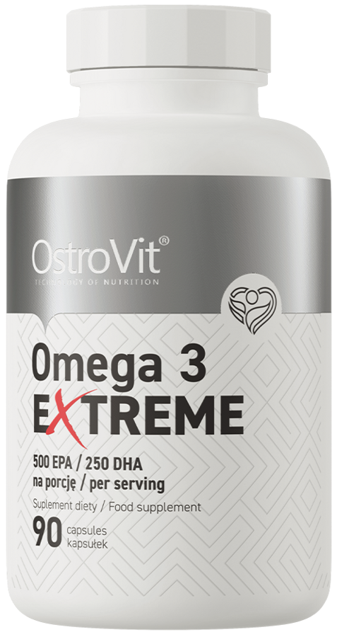 Omega 3 Extreme - Suplement diety Kwasy Tłuszczowe DHA EPA 90 kaps - Ostrovit