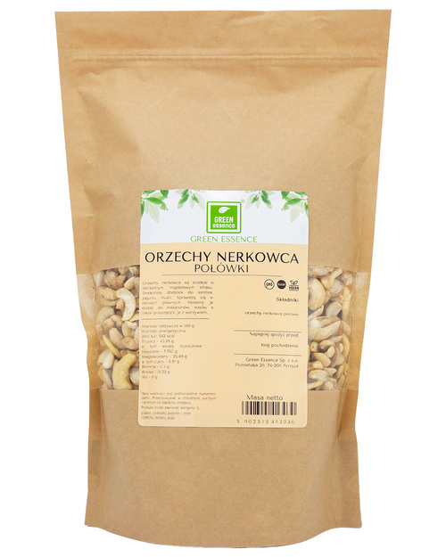 Orzechy nerkowca połówki 500 g nerkowce nerkowiec - na masło z nerkowców