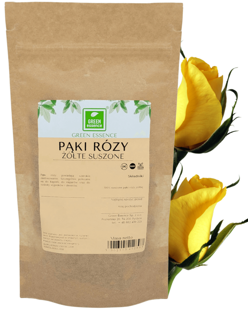 Pąki róży żółte suszone naturalne 50 g - aromatyczna róża żółta