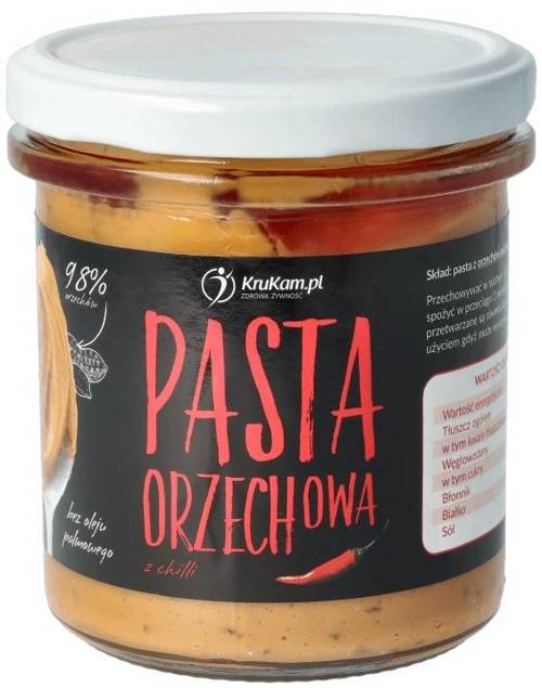 Pasta Orzechowa z chilli naturalna - krem orzechowy 300 g - Krukam