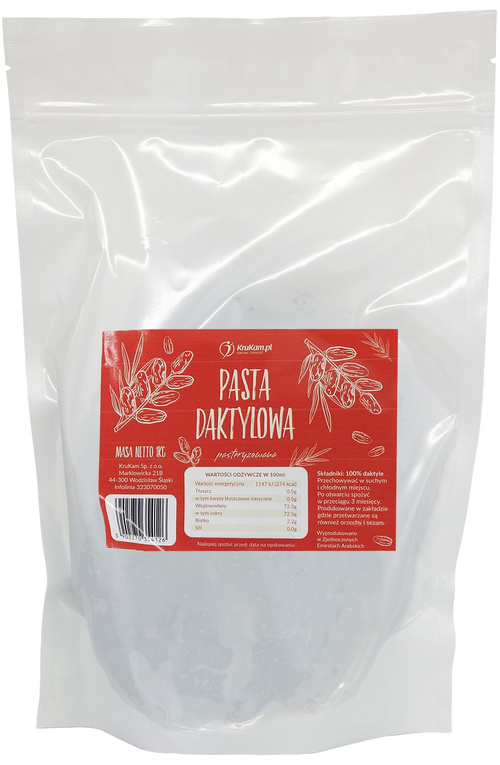 Pasta daktylowa naturalna - daktyle 1 kg - Krukam