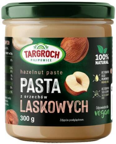 Pasta z orzechów laskowych Naturalna 300 g - Targroch 