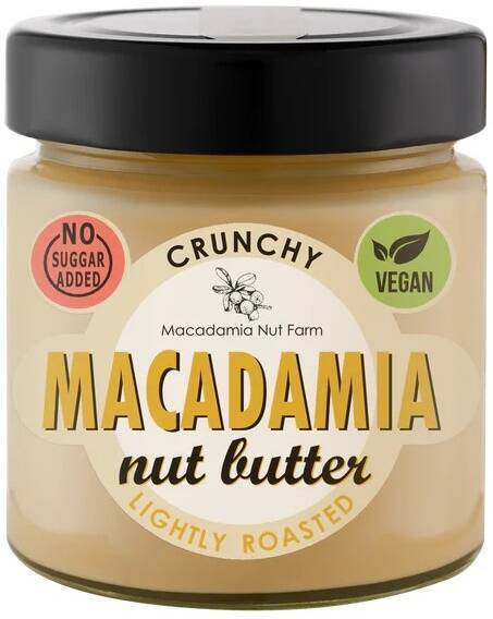 Pasta z orzechów makadamia lekko palona Crunchy 180 g Macadamia Nut Farm Light Roasted KETO