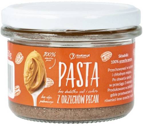 Pasta z orzechów pecan naturalna - masło orzechowe Bez Cukru 150 g KETO - Krukam