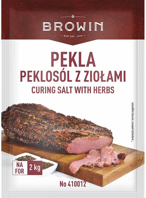 Pekla Peklosól z ziołami 70 g Browin - przyprawa do peklowania mięs